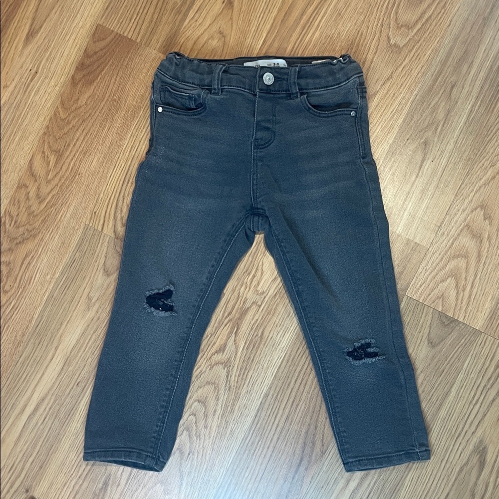 Zara Kids Charcoal Ripped Jeans